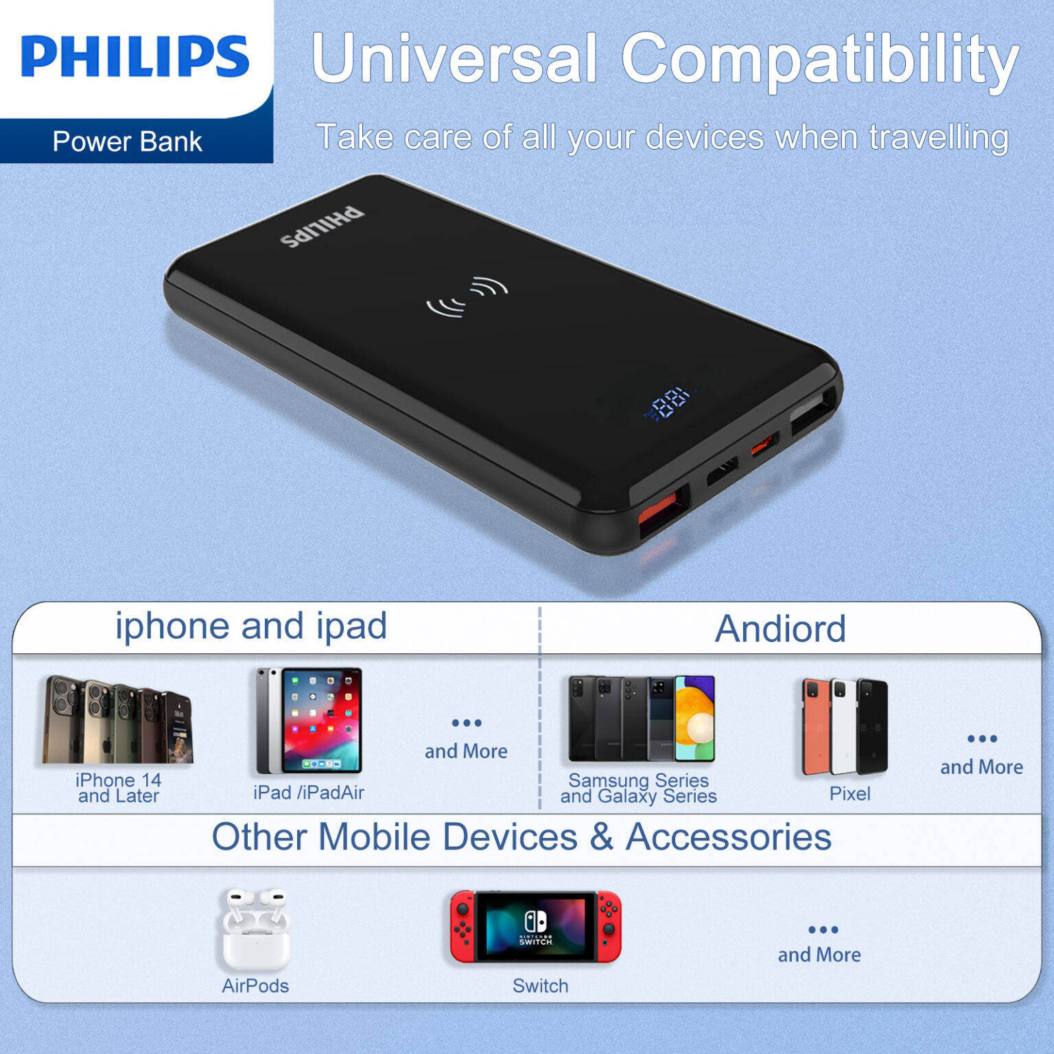 Philips Wireless Mah Power Bank Dlp C Blue Nation Tech Hub