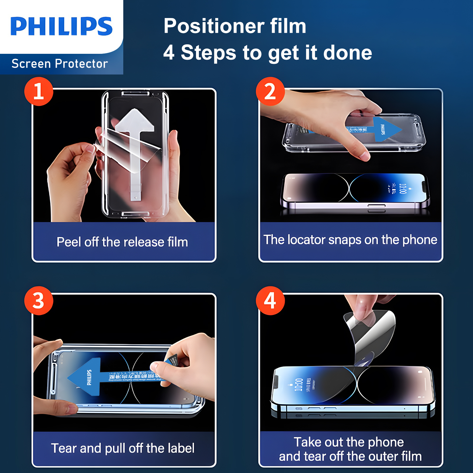 Philips Blue Light Filtering Tempered Glass Screen Protector for iPhone 14 (DLK1302) - Image 4