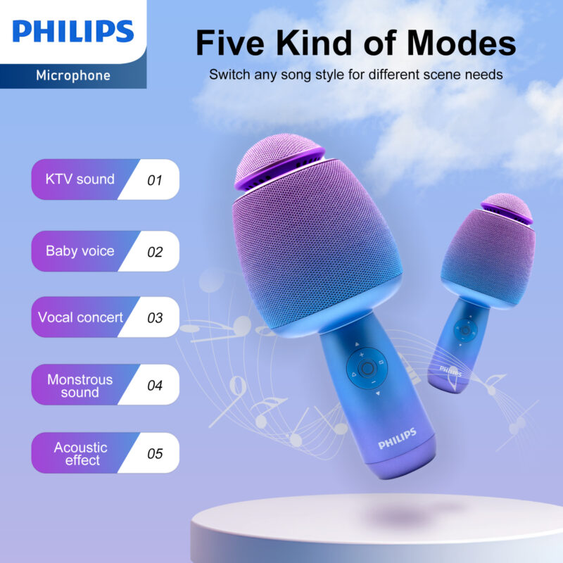 Philips Wireless Bluetooth Microphone For Karaoke Speaker Handheld Mic ...