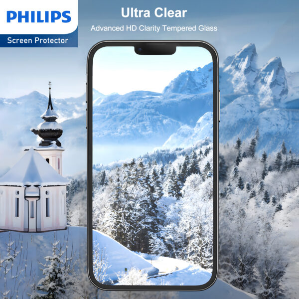 Philips High Transparency Tempered Glass Screen Protector for iPhone 14/iPhone 13 /iPhone 13 Pro (DLK1202) - Image 2