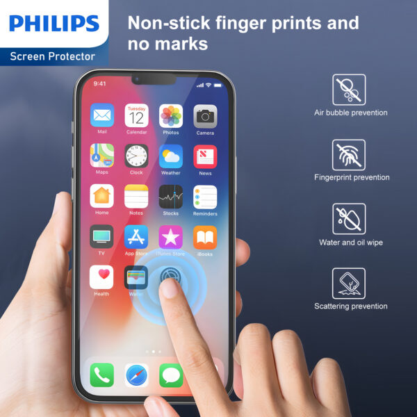 Philips High Transparency Tempered Glass Screen Protector for iPhone 14/iPhone 13 /iPhone 13 Pro (DLK1202) - Image 4