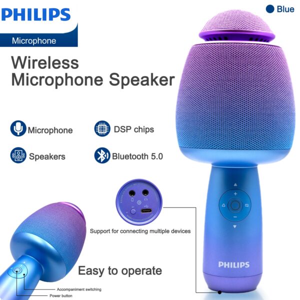 Philips Wireless Bluetooth Microphone for Karaoke with Speaker ...