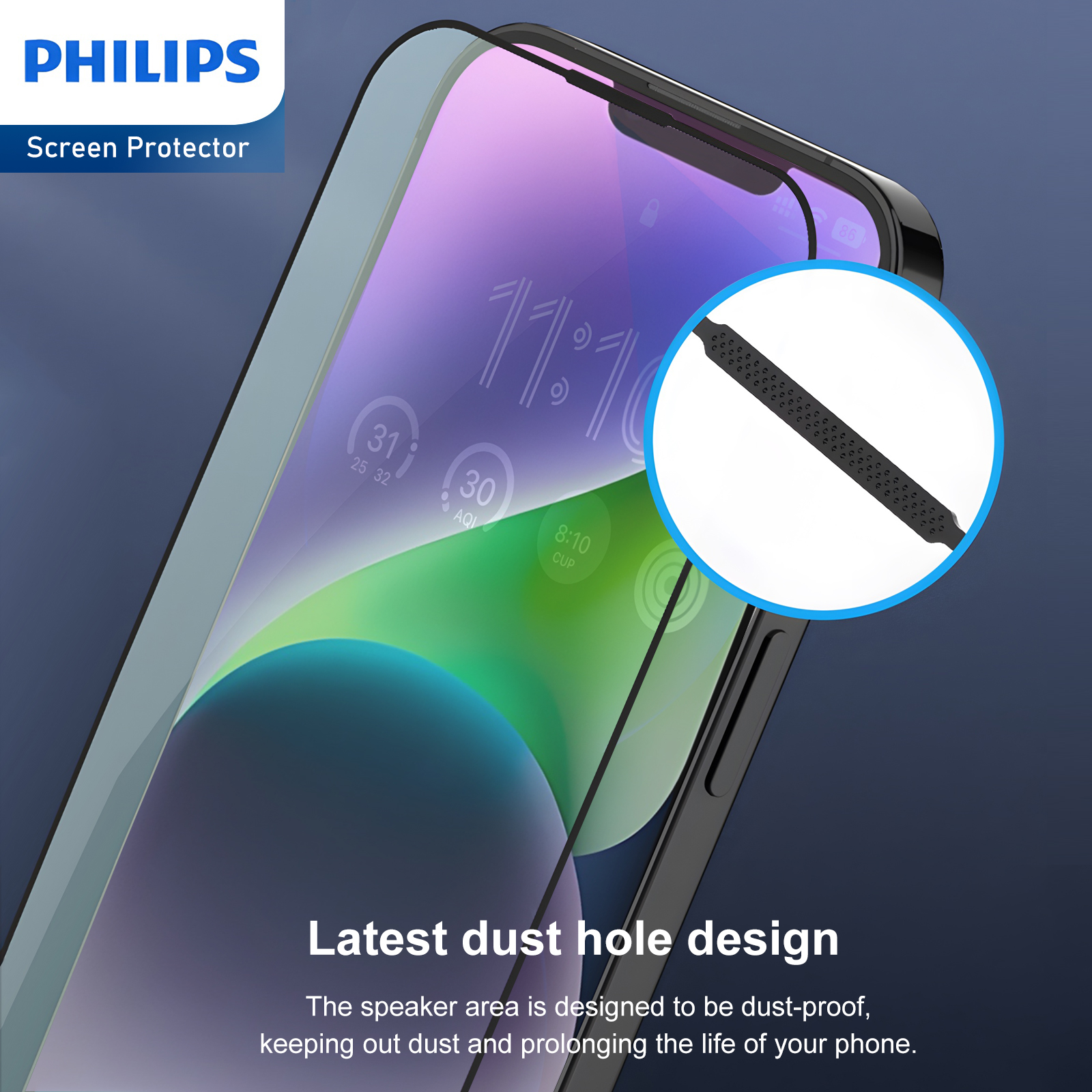 Philips Blue Light Filtering Tempered Glass Screen Protector for iPhone 14 (DLK1302) - Image 2