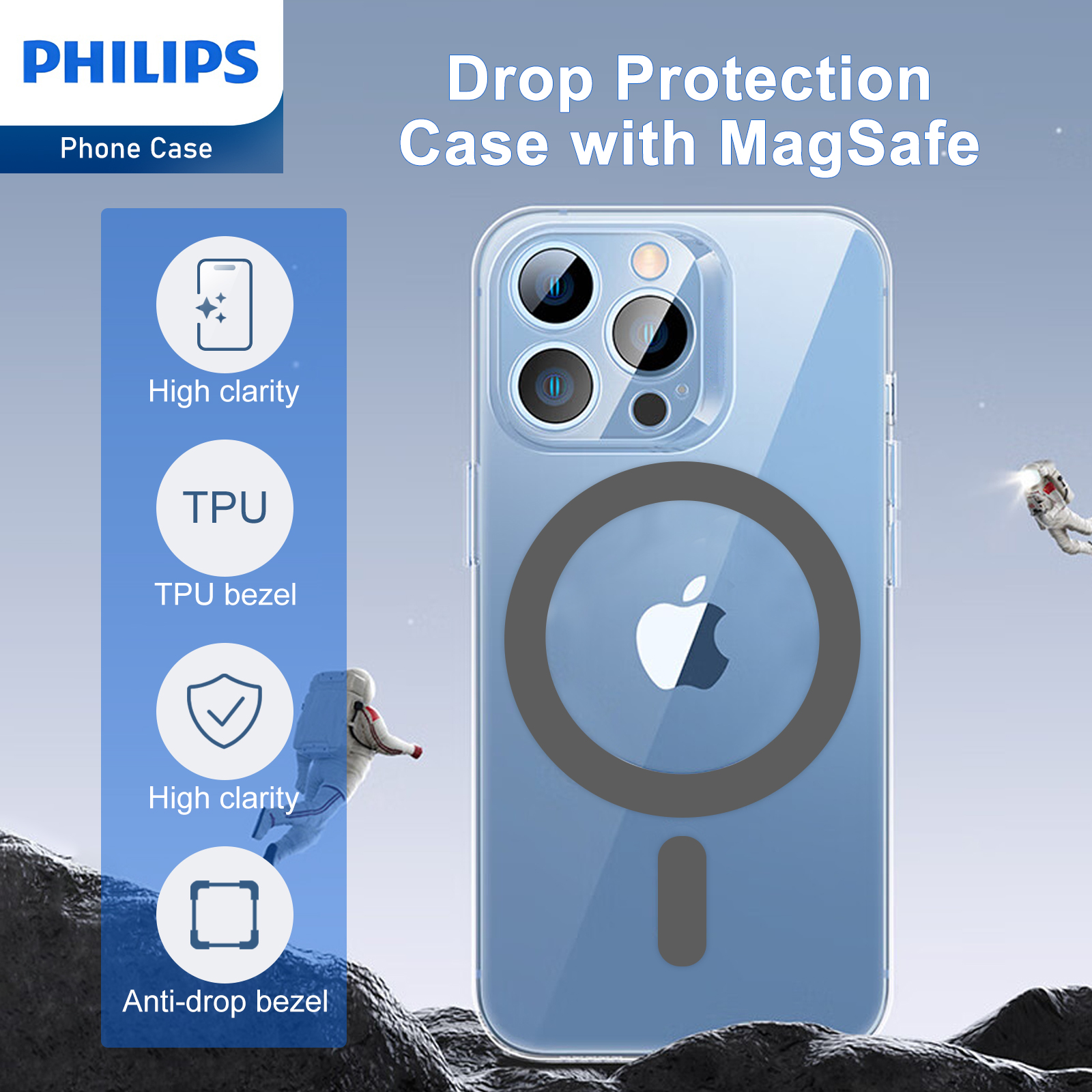 Philips iP15PM Grey MagSafe Clear Case DLK6118TG - Image 3