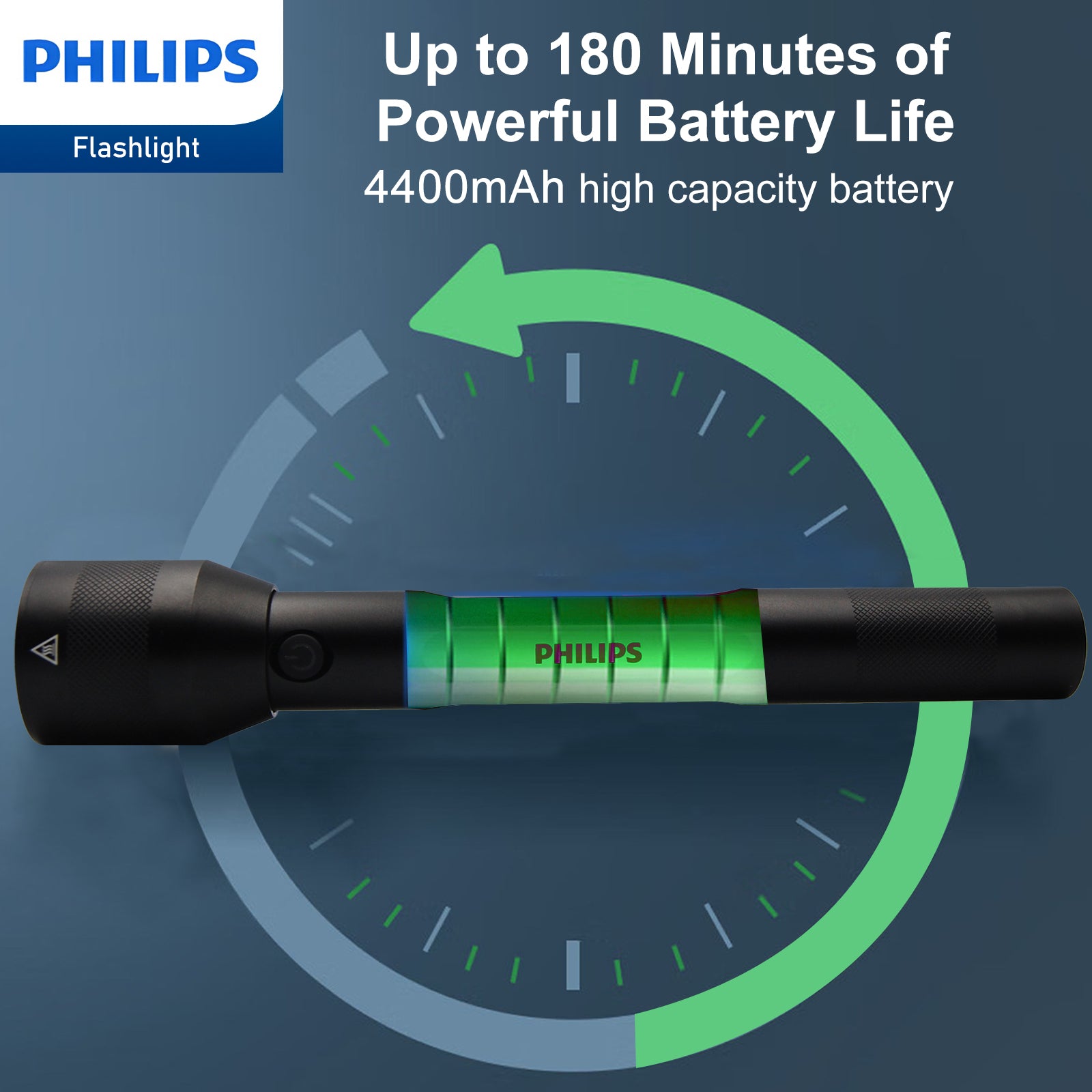 Philips Rechargeable LED Flashlights High Lumens, 1000 Lumens Bright Powerful Tactical Handheld Flash Light, 5 Modes IPX5 Waterproof Flash Lights for Camping, Emergency, Hiking, Black SFL3602R - Image 5