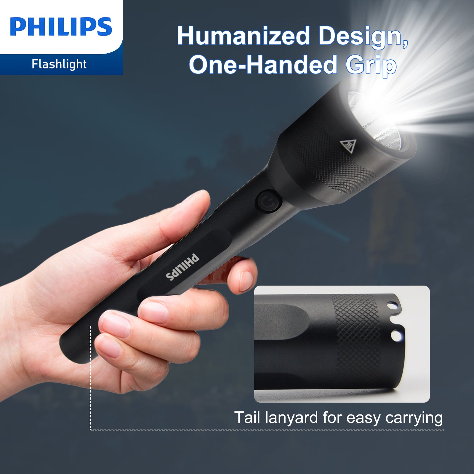 Philips Rechargeable LED Flashlights High Lumens, 1000 Lumens Bright Powerful Tactical Handheld Flash Light, 5 Modes IPX5 Waterproof Flash Lights for Camping, Emergency, Hiking, Black SFL3602R - Image 6