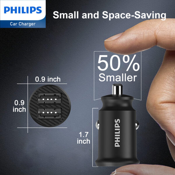 Philips Dual USB-A Port Car Charger (DLP2510) - Image 7