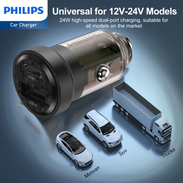 Philips Ultra Fast Car Charger (DLP2522) - Image 2