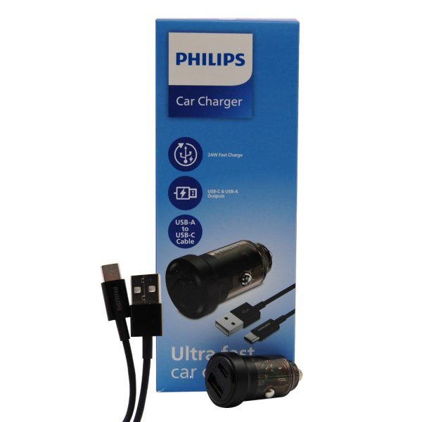 Philips Ultra Fast Car Charger with USB-A to USB-C Cable (DLP2522A) - Image 14