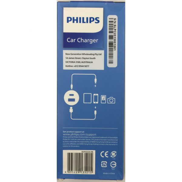 Philips Ultra Fast Car Charger with USB-A to USB-C Cable (DLP2522A) - Image 13